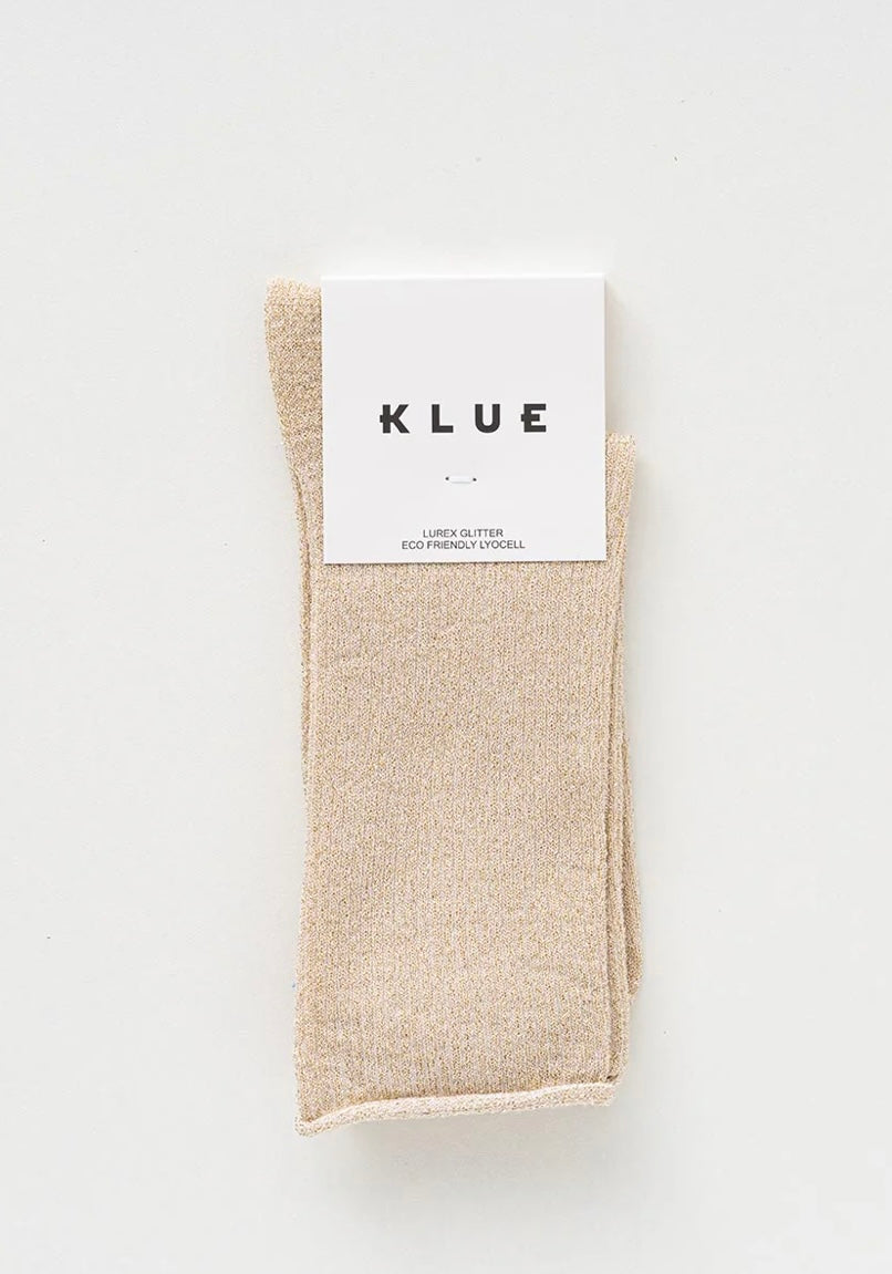 Klue Glitter Lurex socks in Beige