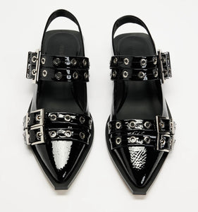 Alias Mae Zina Shoe- Black Crinkle Patent