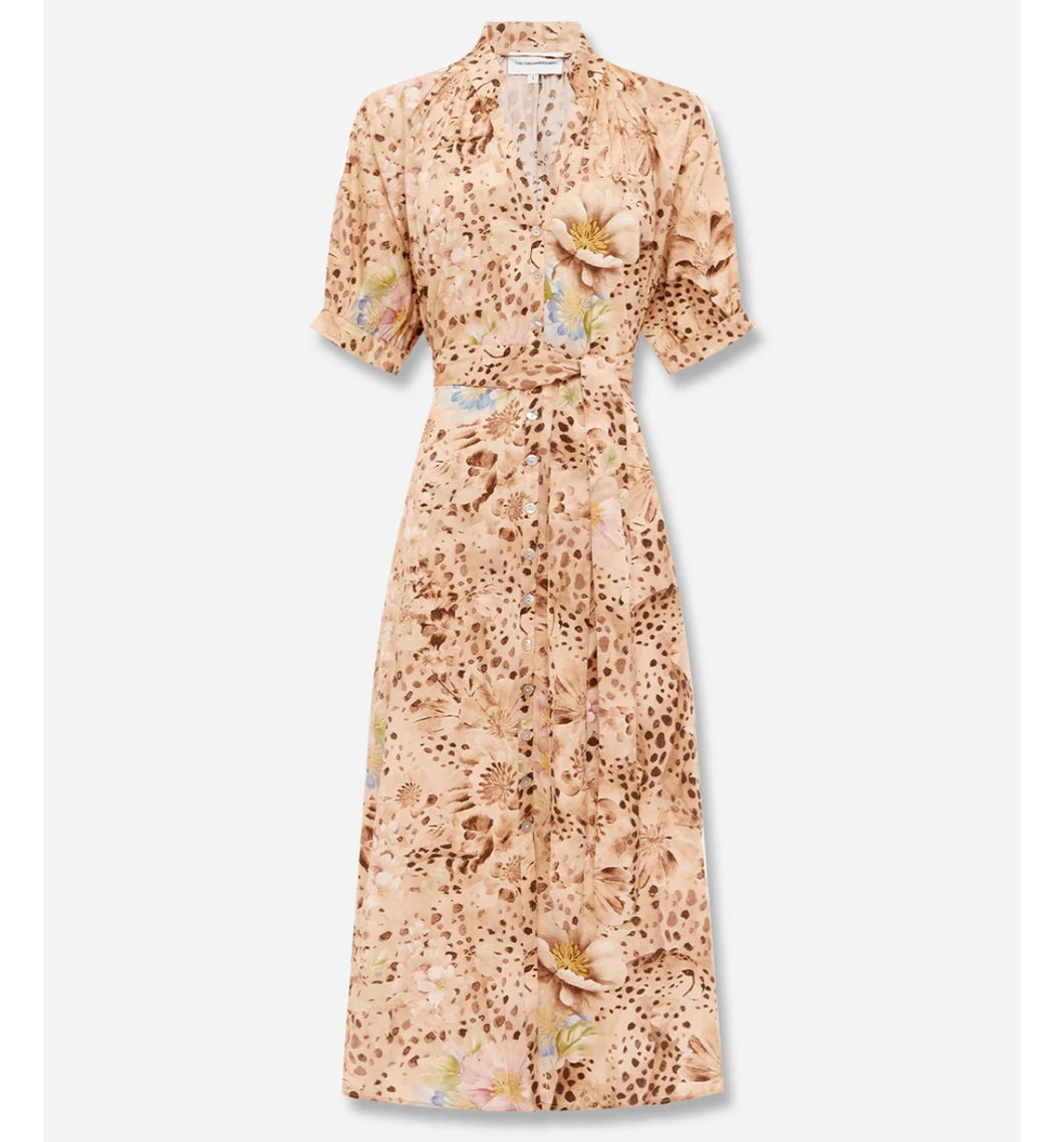 The Dreamer Label Taylor Cheetah Ankle Silk dress