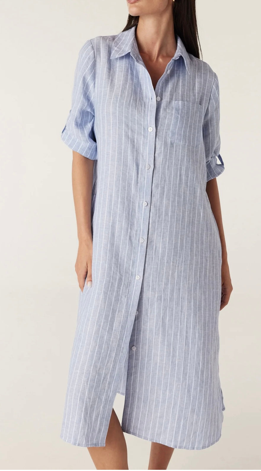 Cable Pure Linen Shirt Dress