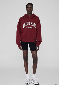 Anine Bing Alec Hoodie Sport - Cabernet