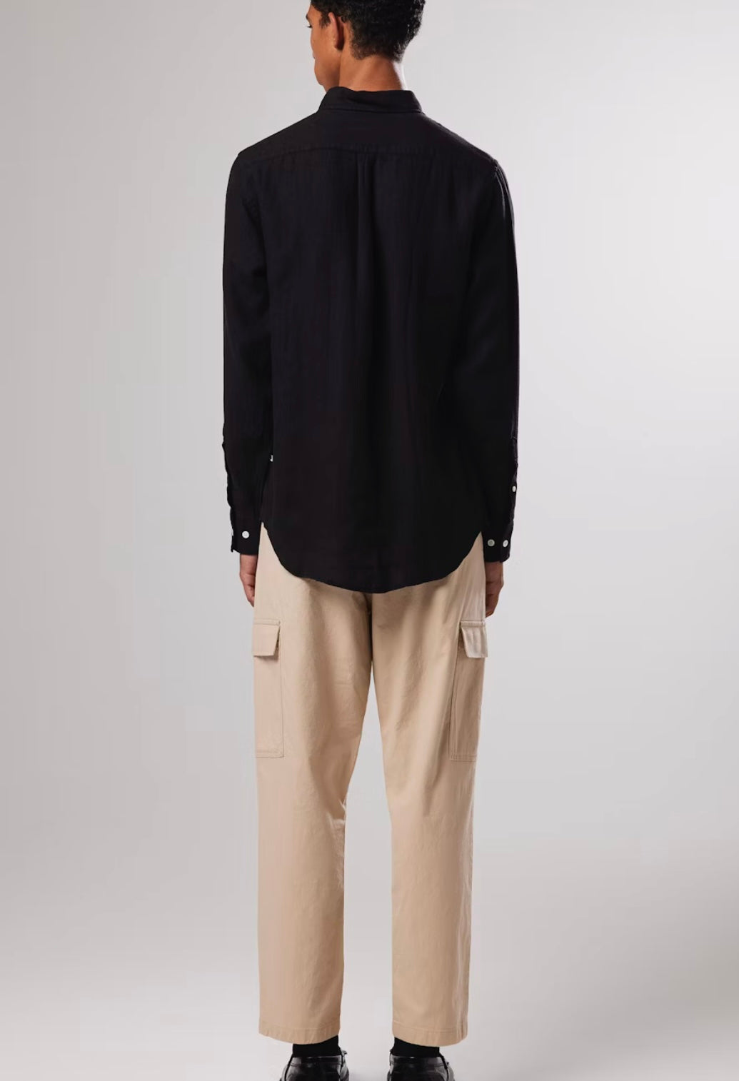 NN07 Levon Shirt in Black Linen
