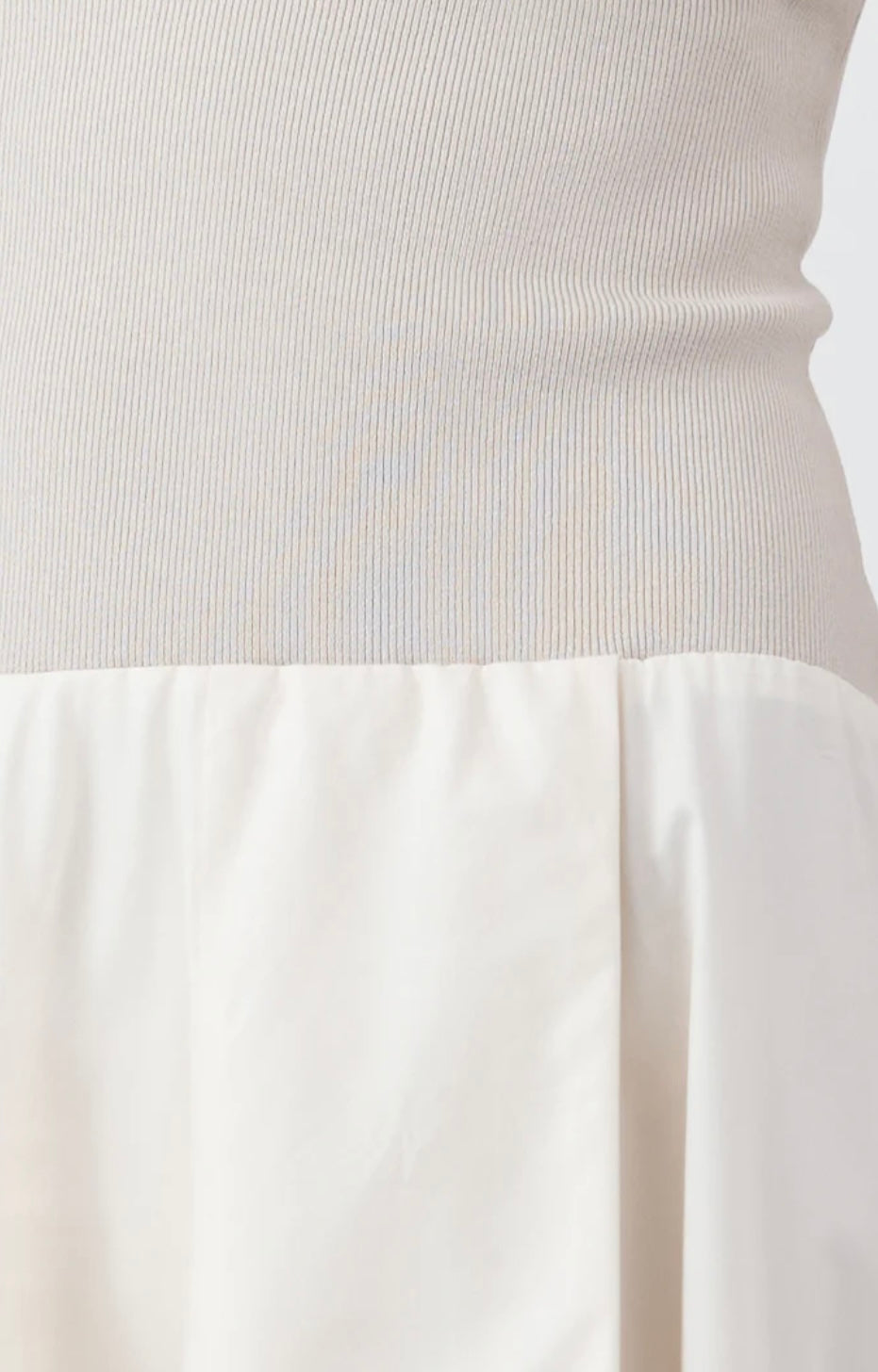 St Agni Knit Bodice Asymmetrical Dress Ecru