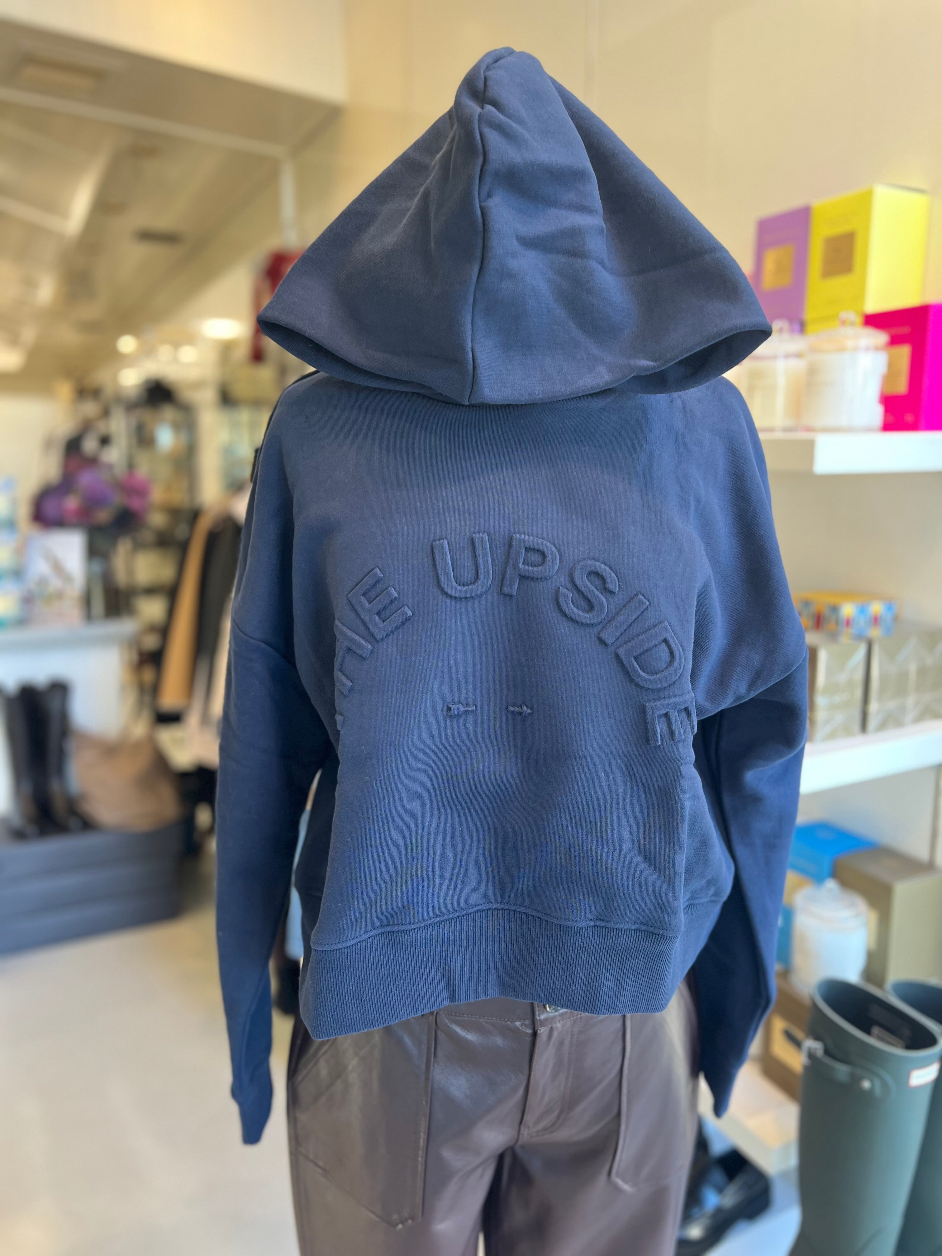 The Upside Byron Embossed Logo Hoodie Navy