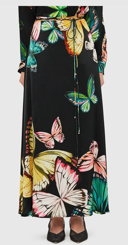 Leo Lin Camila Maxi Skirt - Papillon Print in Black