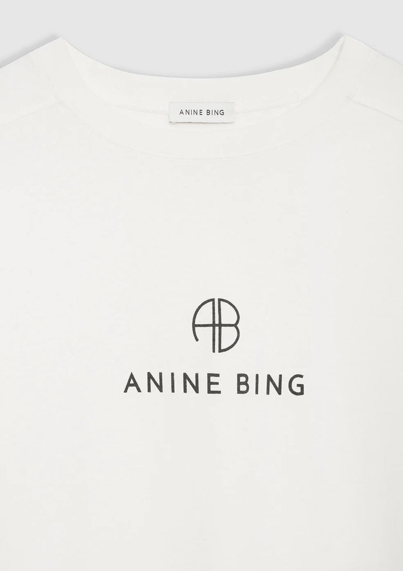 Anine Bing Jaylin Tee Monogram Ivory