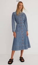 Load image into Gallery viewer, Morrison Elton Long Sleeve Denim Dress Blue