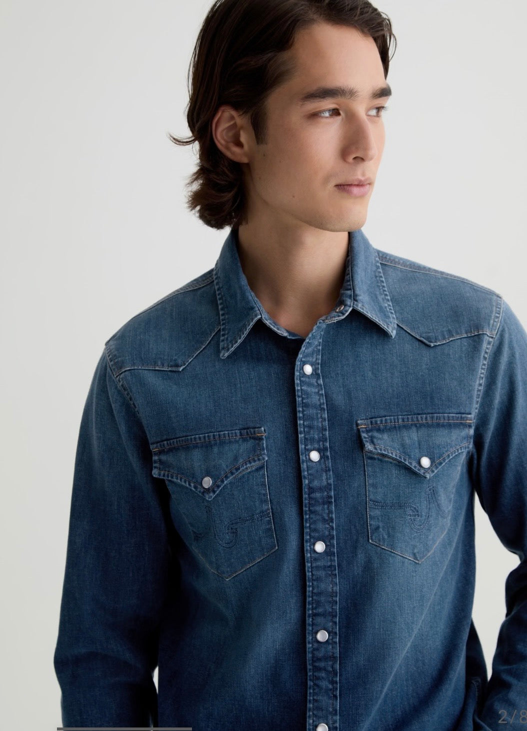 AG Huston Western Shirt in Dawn Sky