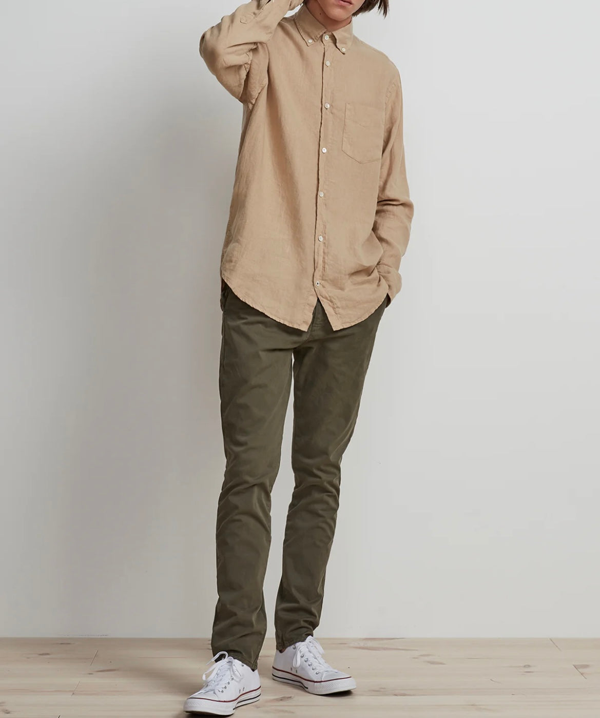 NN07 Levon Shirt in Stone Linen