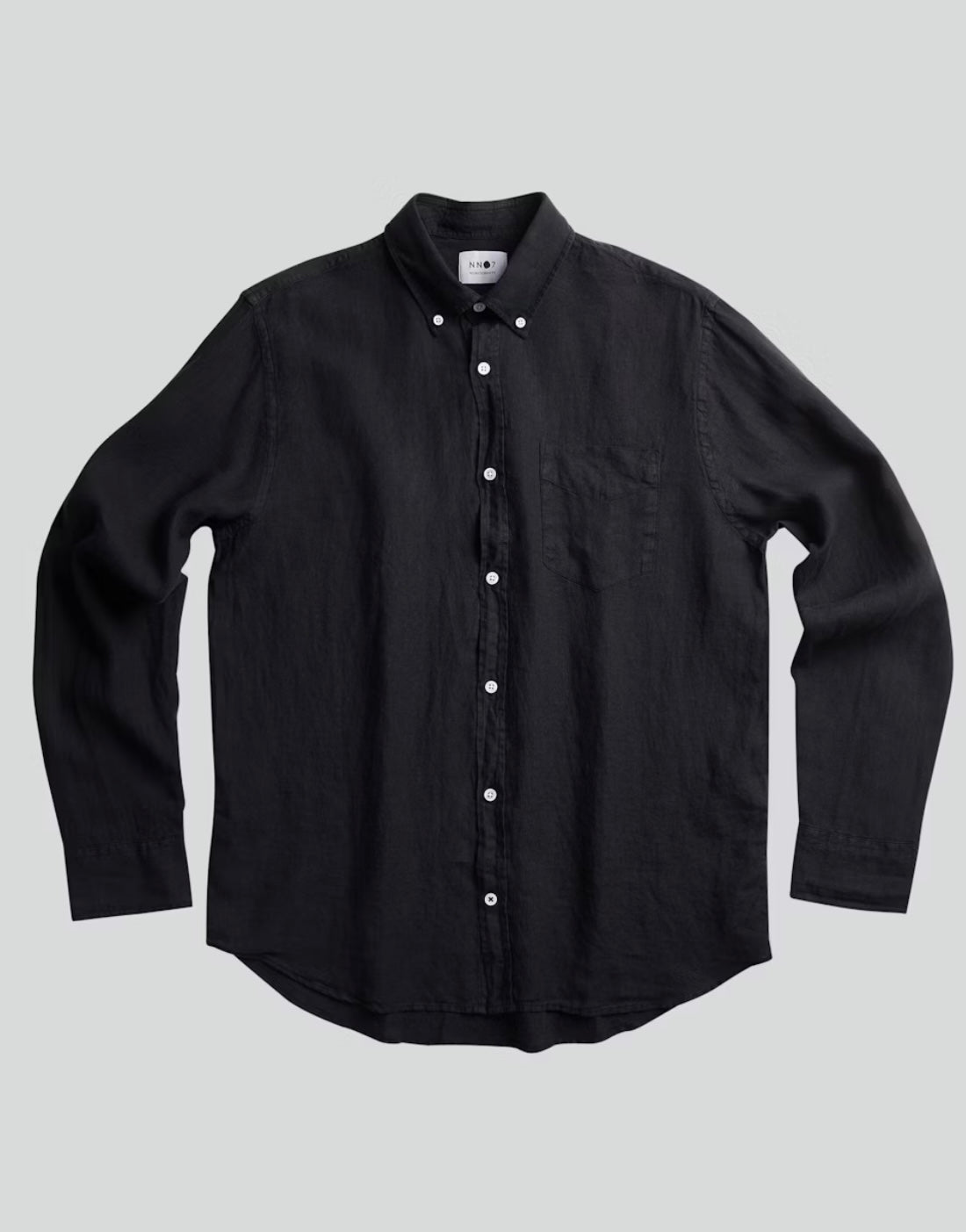 NN07 Levon Shirt in Black Linen