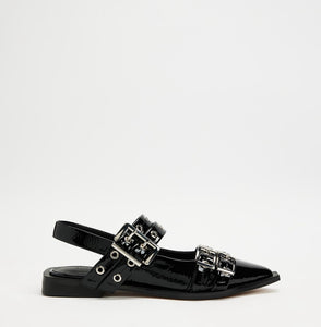 Alias Mae Zina Shoe- Black Crinkle Patent