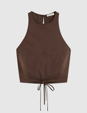 Load image into Gallery viewer, St Agni Taffeta Cocoon Top Mocha