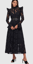 Load image into Gallery viewer, Leo Lin Aliyah Butterfly Midi Dress in Black