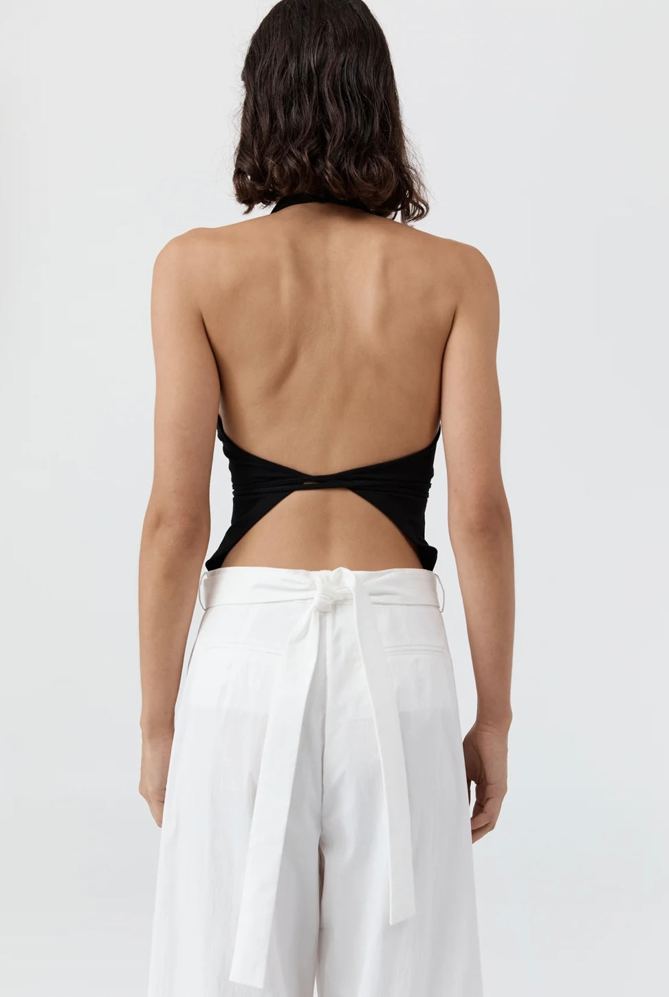 St Agni Soft Jersey Halter top black