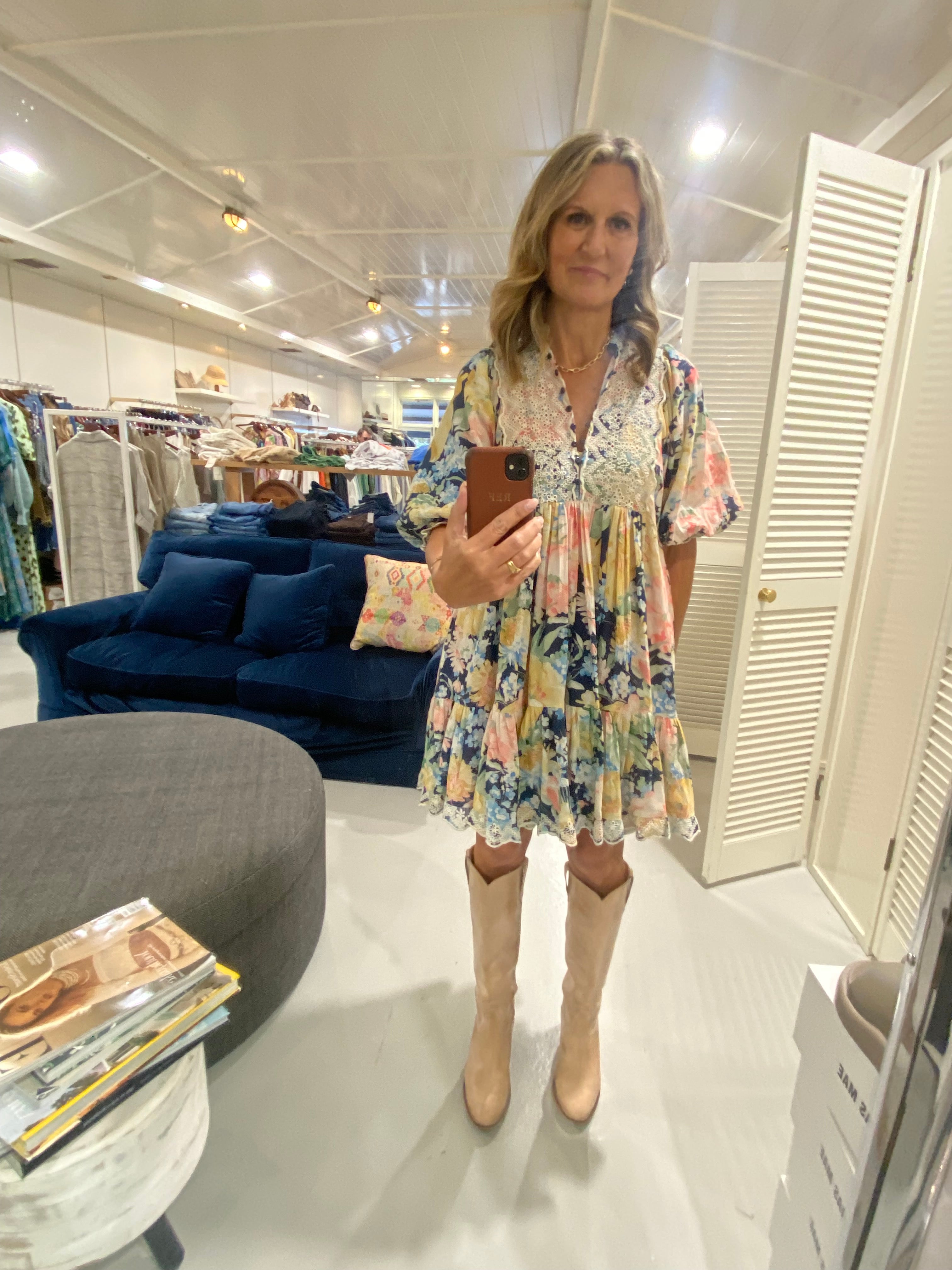 By Timo Cotton Slub Shift Dress Botanic