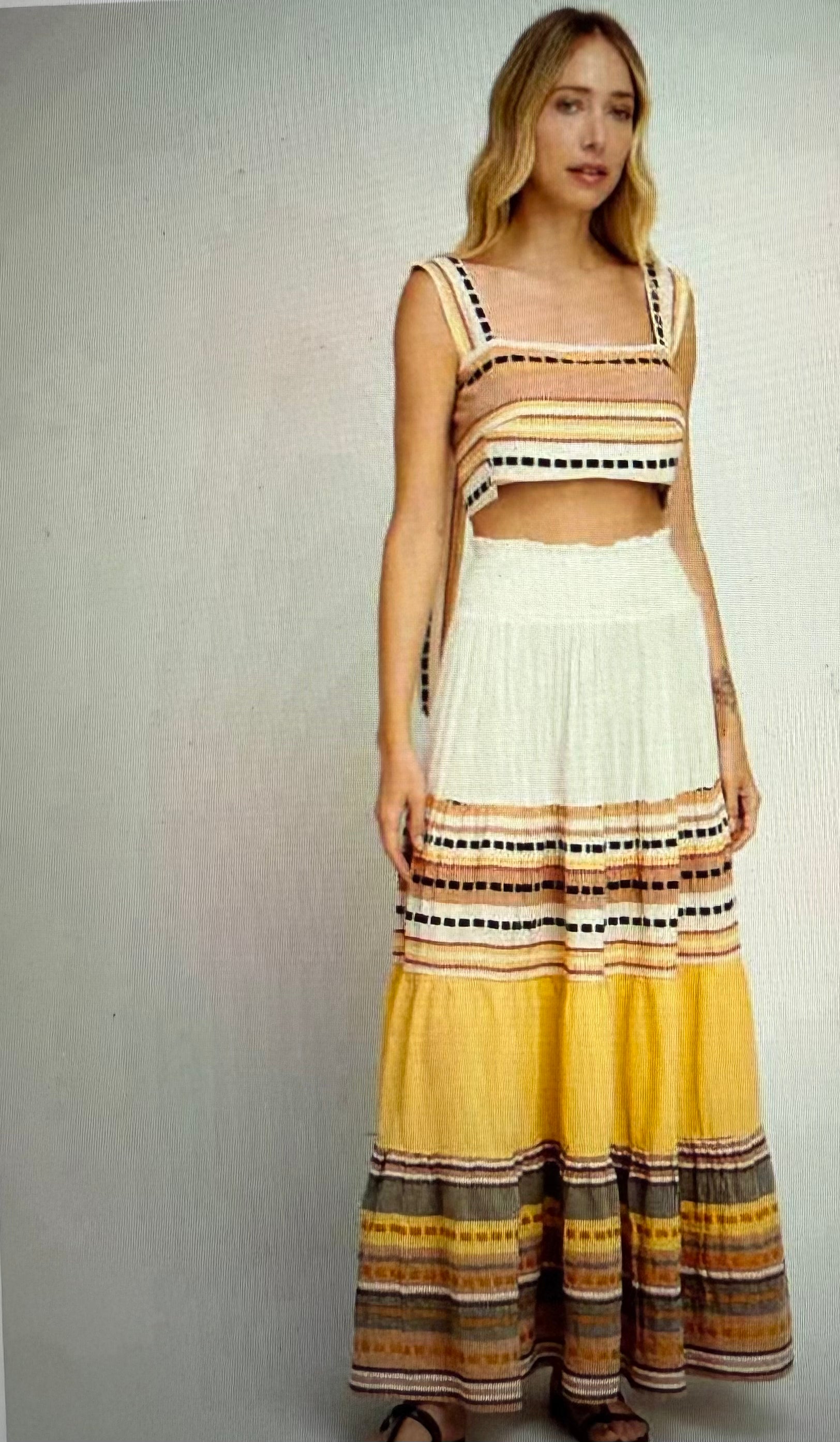 Pearl and Caviar Maxi Skirt - Camel