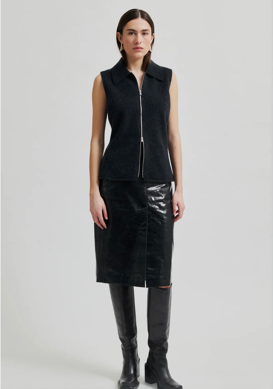 Second Female Queens Leather Skirt Night Sky