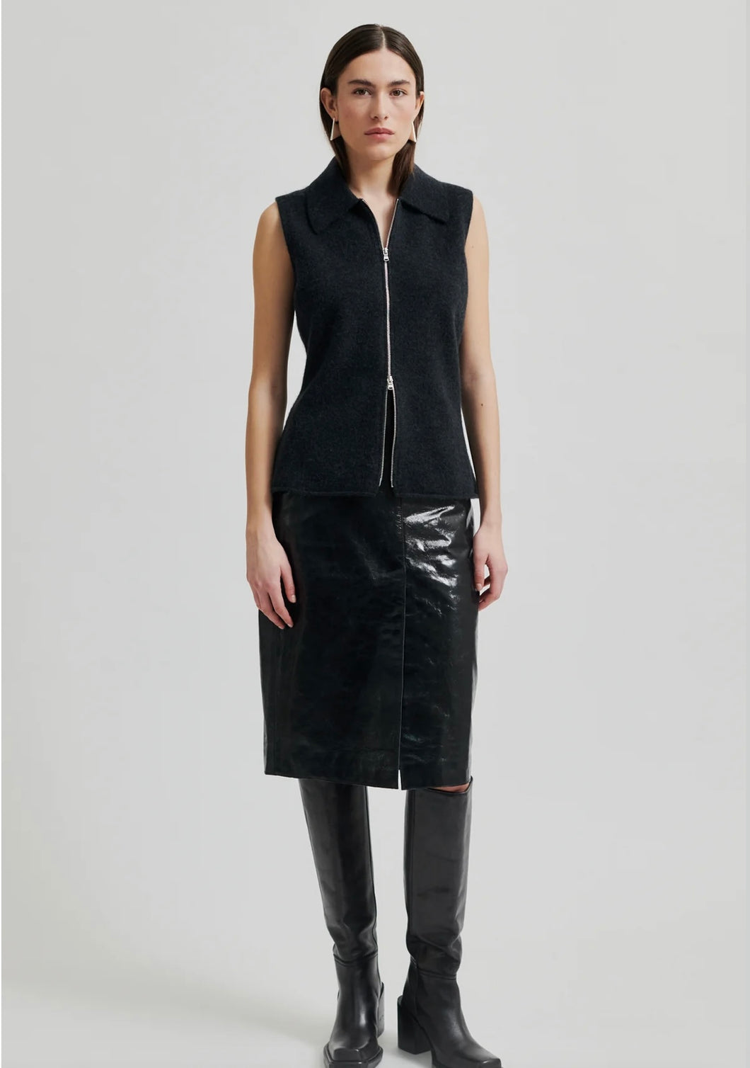 Second Female Queens Leather Skirt Night Sky