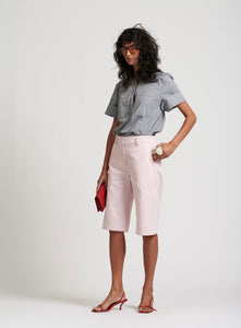 Le Stripe Le Weekend Cotton Nylon Shorts in Icy Pink