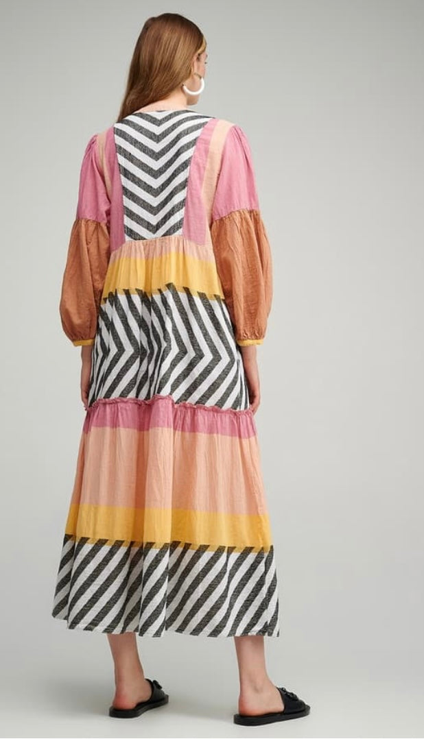 Pearl and Caviar Zakar Maxi Dress Black and White P6095
