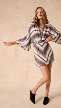 Load image into Gallery viewer, Estilo Emporio Gia Mini Dress - Dark chocolate stripe