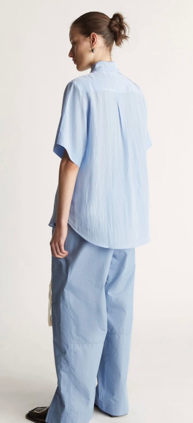 Lee Mathews Kiki Short Sleeve Shirt Cornflower Blue