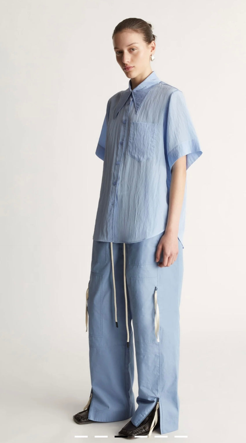 Lee Mathews Kiki Short Sleeve Shirt Cornflower Blue