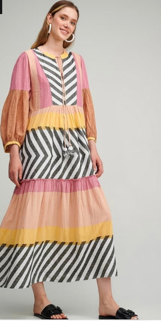 Pearl and Caviar Zakar Maxi Dress Black and White P6095