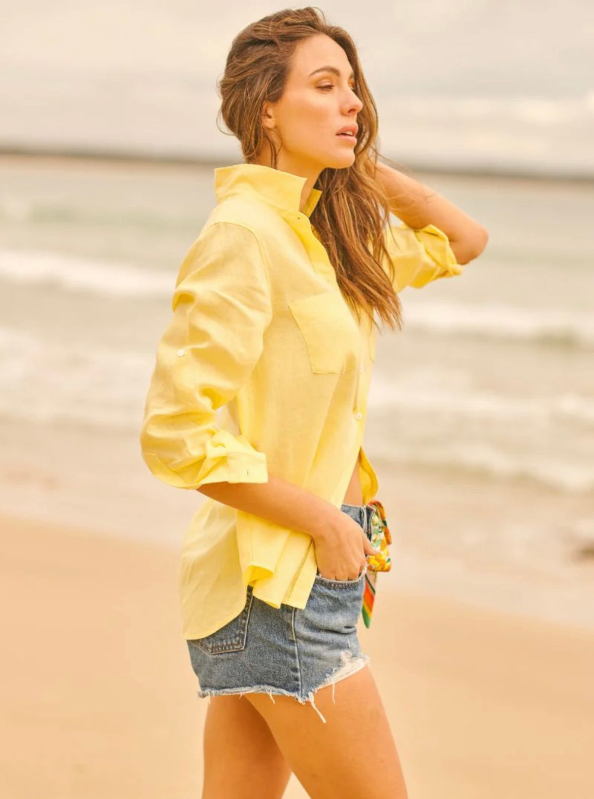 Shirty - Girlfriend Linen Shirt - Navy