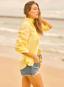 Shirty - Girlfriend Linen Shirt - Navy