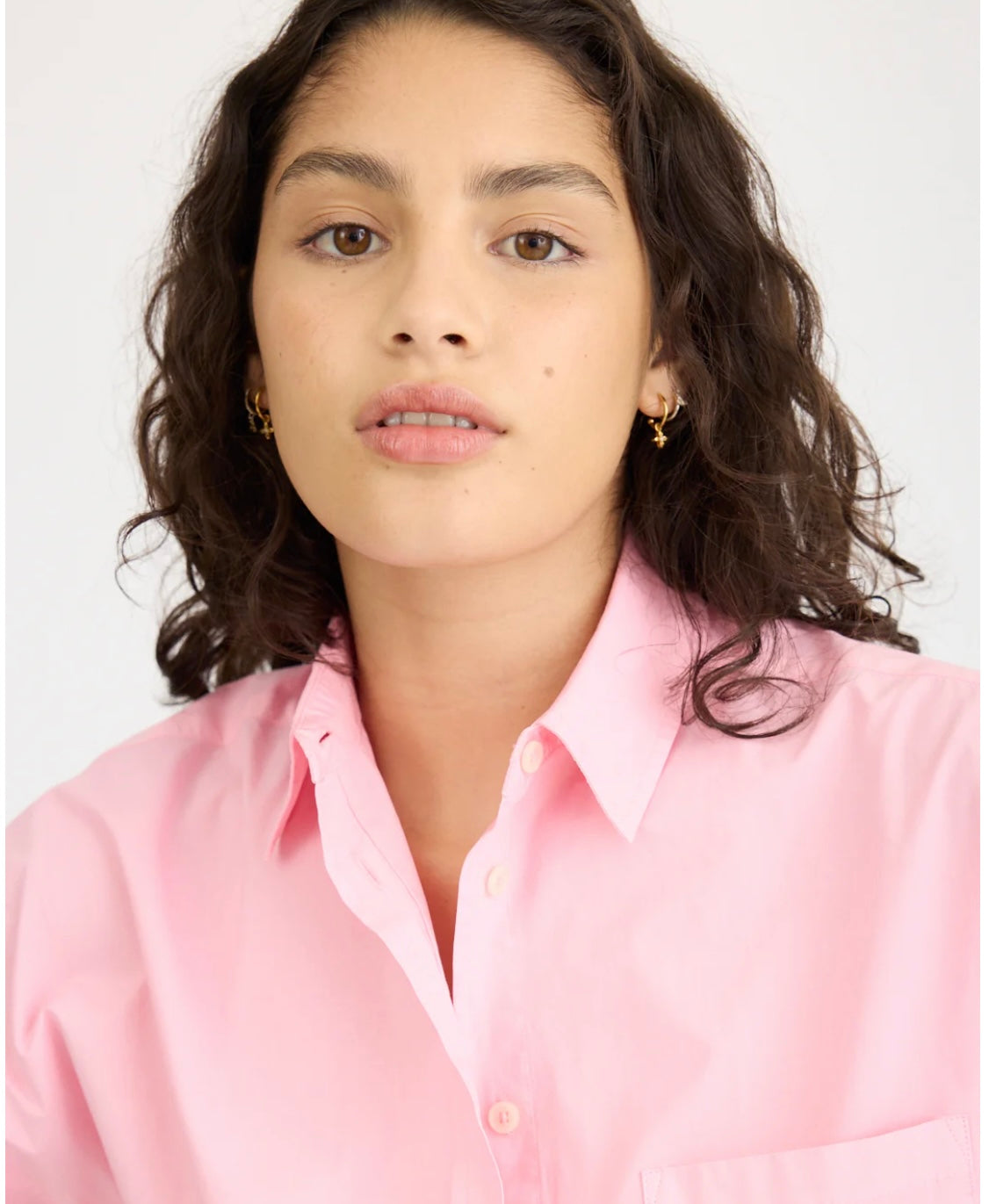 LMND Chaira Classic Long Sleeve Shirt Bon Bon
