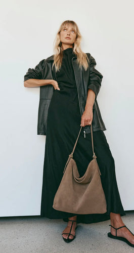 Vestirsi Savannah Brown Suede Hobo Bag