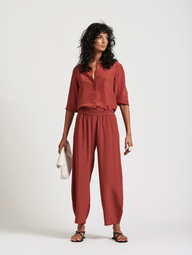 Le stripe Le Dot Silk Balloon Pants Rhubarb