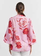 Load image into Gallery viewer, Alessandra Magnolia Cotton Silk Shirt in Lolly Night Garden
