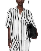 Load image into Gallery viewer, Anine Bing Coco Shirt ivory and black monogram stripe