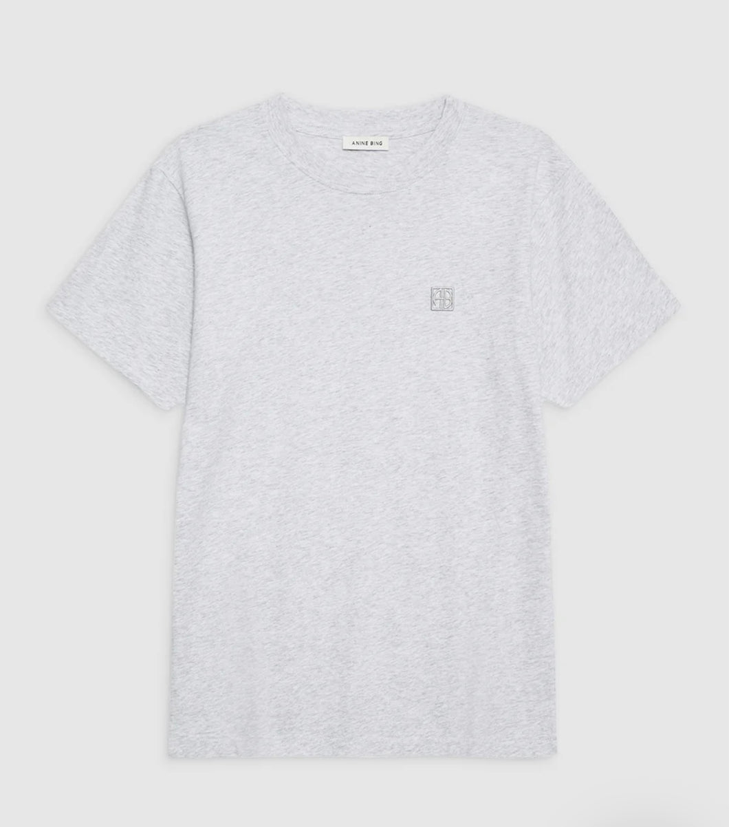 Anine Bing Lili Tee Framed Monogram  Heather Grey