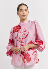 Load image into Gallery viewer, Alessandra Magnolia Cotton Silk Shirt in Lolly Night Garden