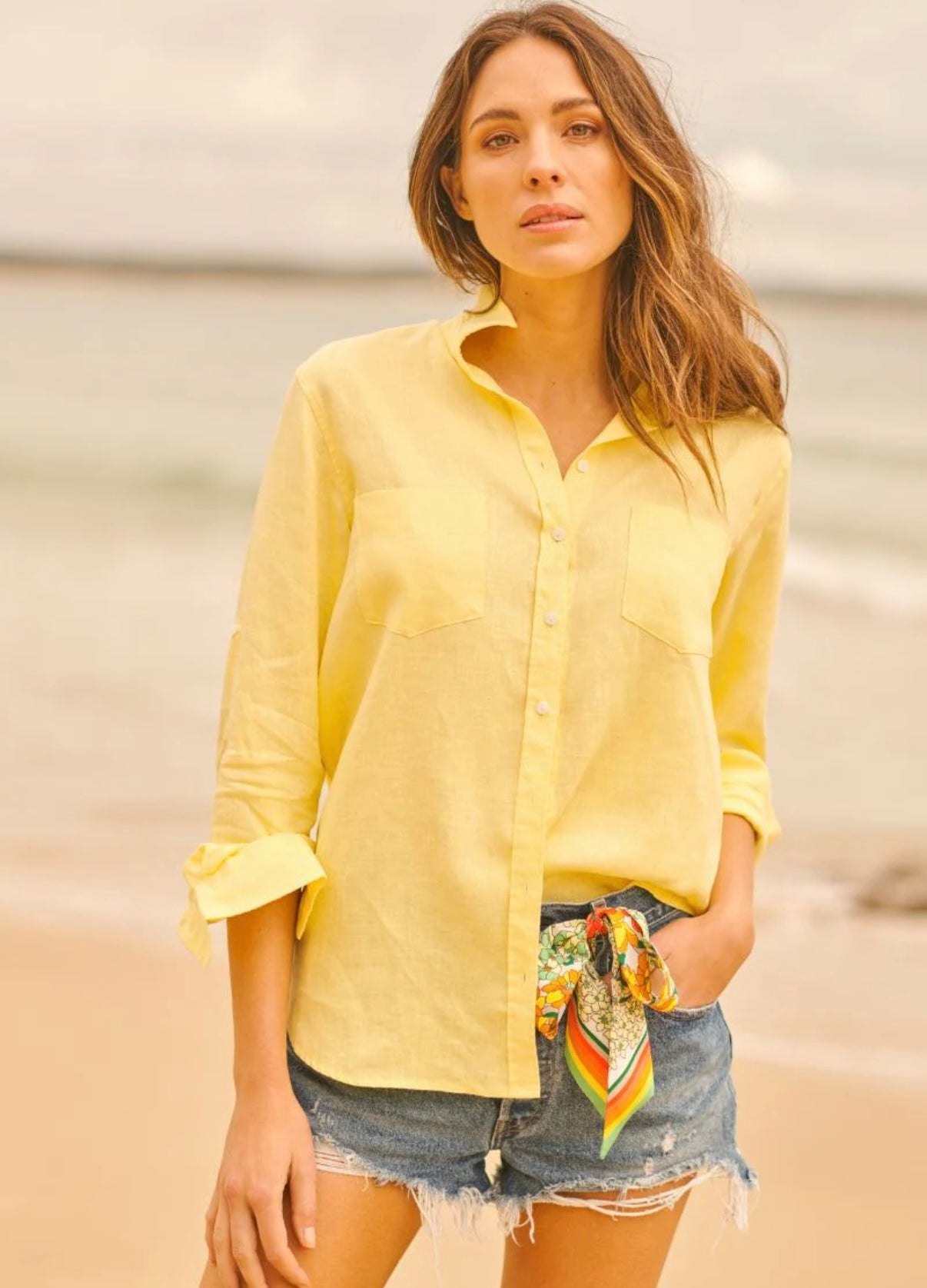 Shirty - Girlfriend Linen Shirt - Navy