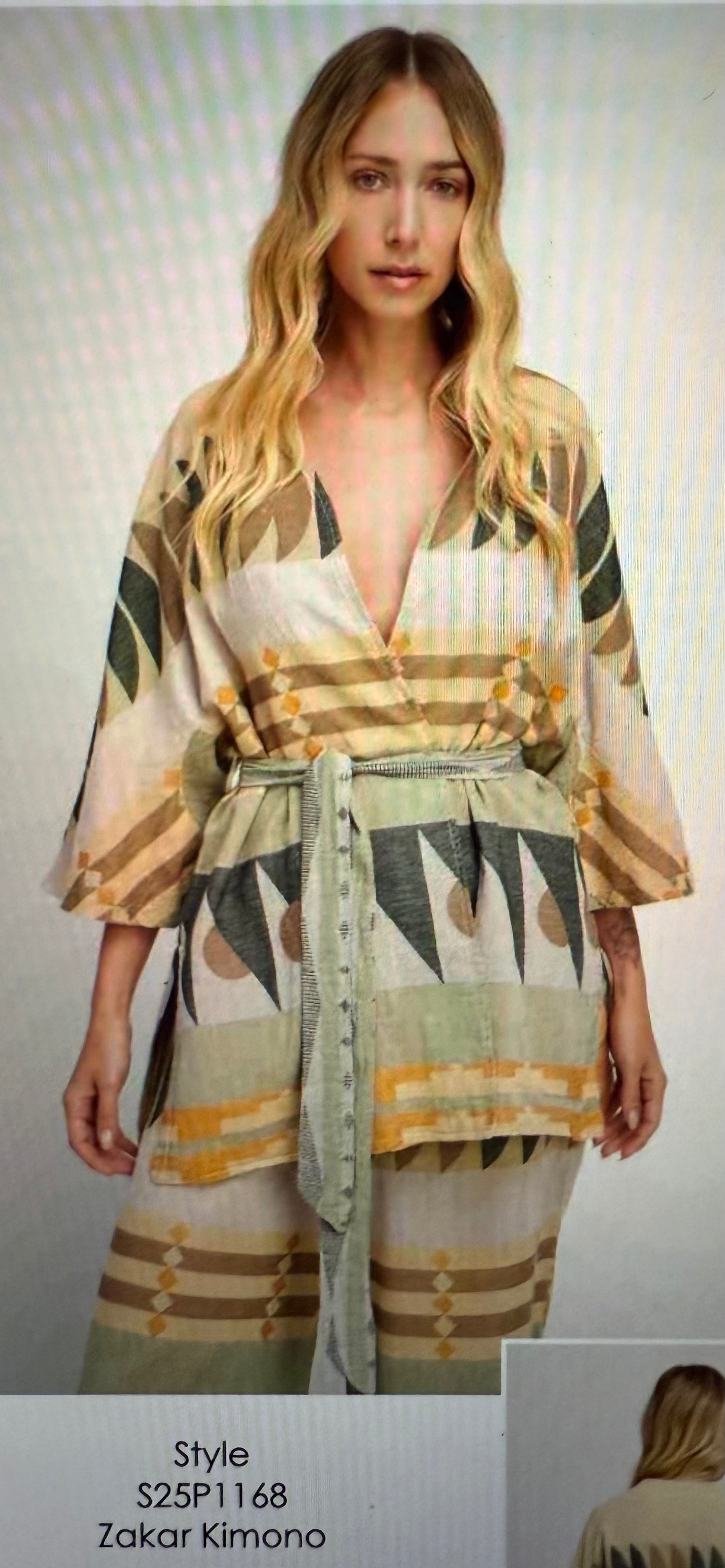 Pearl and Caviar Zakar Kimono Khaki