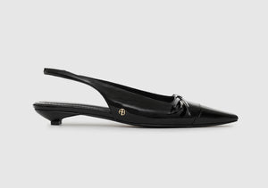 Anine Bing Zoey Slingbacks Black Patent