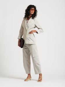 Le Stripe Le weekend Cotton Nylon Blazer Icy Grey