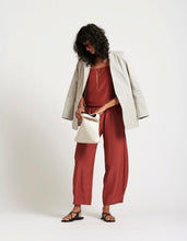 Load image into Gallery viewer, Le Stripe Le Dot Silk Cami Rhubarb