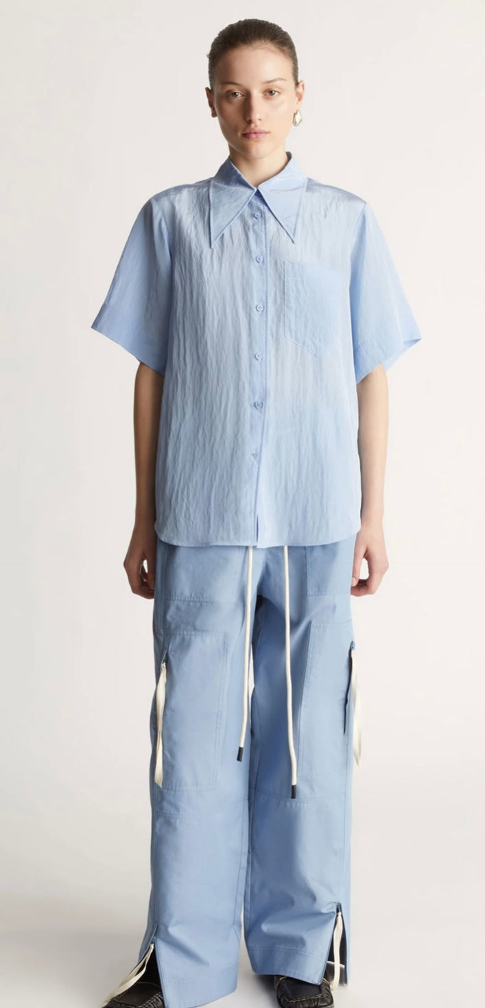 Lee Mathews Kiki Short Sleeve Shirt Cornflower Blue
