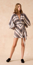Load image into Gallery viewer, Estilo Emporio Gia Mini Dress - Dark chocolate stripe