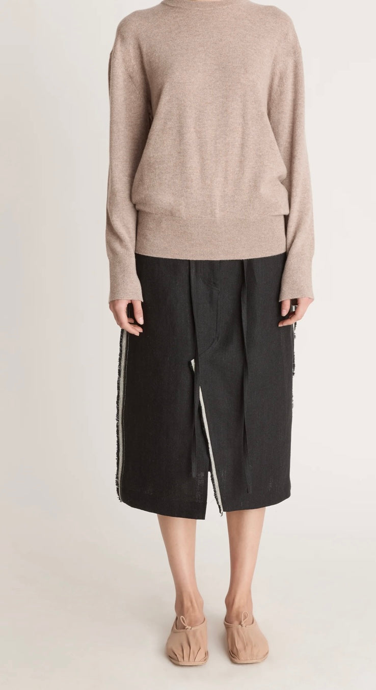 Lee Mathews Cashmere  Crew Neck Chestnut Brown