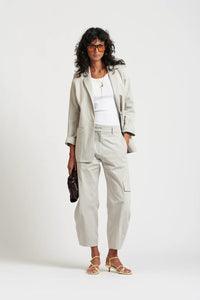Le Stripe Le weekend Cotton Nylon Blazer Icy Grey