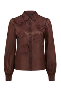 Cable Mirage Blouse in Raisin