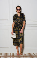 Load image into Gallery viewer, Le Stripe Le Cocktail Print Dress Olive / Black