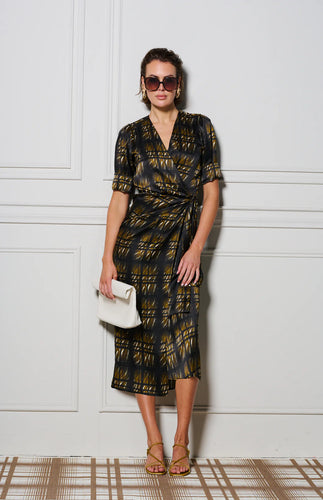 Le Stripe Le Cocktail Print Dress Olive / Black