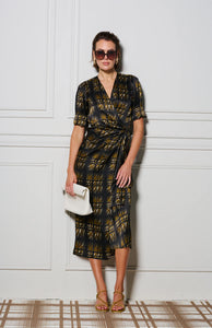 Le Stripe Le Cocktail Print Dress Olive / Black